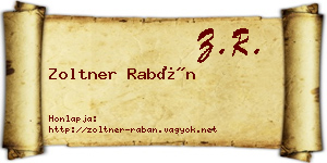 Zoltner Rabán névjegykártya